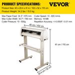 VEVOR 28 / 34 Inch Vinyl Cutter Plotter Sign Cutting Machine with 20 Blades