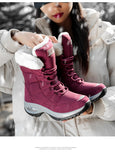 Moipheng Women Boots Winter Keep Warm Quality Mid-Calf Snow Boots Ladies