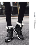 TUINANLE Ankle Boots Women Winter Shoes Keep Warm Non-slip Black Snow Boots