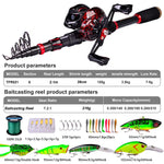 WESTBASS 2.1m Fishing Rod And Reel Combo Telescopic Portable Ultralight Rod