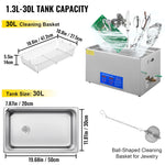 VEVOR 1.3L 2L 3L 6L 10L 15L 22L 30L Ultrasonic Cleaner Lave-Dishes Portable Washing Machine