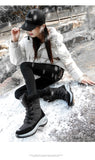 Moipheng Women Boots Winter Keep Warm Quality Mid-Calf Snow Boots Ladies