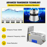 VEVOR 1.3L 2L 3L 6L 10L 15L 22L 30L Ultrasonic Cleaner Lave-Dishes Portable Washing Machine