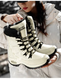 New Winter Women Boots High Quality Keep Warm Mid-Calf Snow Boots Women Lace-up