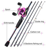 Sougayilang Fishing Rod and Reel Set 5 Section Carbon Rod