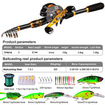 WESTBASS 2.1m Fishing Rod And Reel Combo Telescopic Portable Ultralight Rod