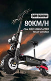 11 Inch 60V 5600W Electric Scooter 80km/h Fast E Scooter for Off Road