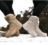 New Warm Plush Snow Boots Men Lace Up Casual High Top Men's Boots