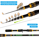 WESTBASS 2.1m Fishing Rod And Reel Combo Telescopic Portable Ultralight Rod