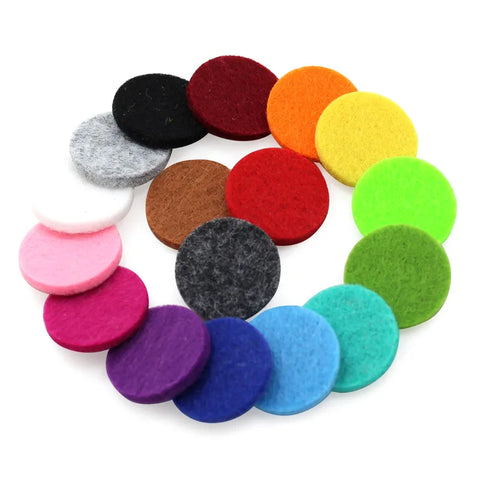 10pcs/lot Colorful 15mm/20mm/23mm/27mm Aromatherapy Felt Pads for 34mm Essential Oil Diffusing