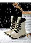 Moipheng Women Boots Winter Keep Warm Quality Mid-Calf Snow Boots Ladies