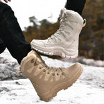 New Warm Plush Snow Boots Men Lace Up Casual High Top Men's Boots