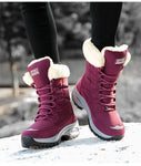 New Winter Women Boots High Quality Keep Warm Mid-Calf Snow Boots Women Lace-up