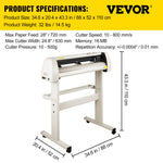 VEVOR 28 / 34 Inch Vinyl Cutter Plotter Sign Cutting Machine with 20 Blades