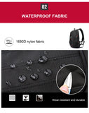 Waterproof 20 Inch Laptop Backpacks USB Charging School Bag