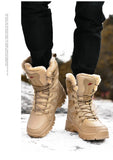 New Warm Plush Snow Boots Men Lace Up Casual High Top Men's Boots