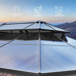 10'x13' Hardtop Gazebo Outdoor Polycarbonate Double Roof Canopy