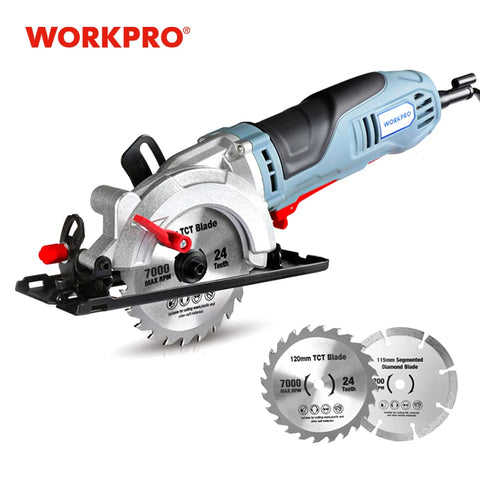 WORKPRO 750W Mini Circular Saw With 2pc Saw Blades