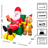 Merry Christmas Tree Arch Santa Claus Sleigh Inflatable Decoration Home Outdoor With LED Light