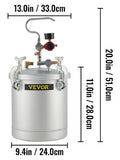 VEVOR 10L / 2.5 Gallon Pressure Paint Pot Sprayer Tank with Spray Gun & hose