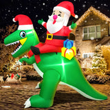 Merry Christmas Tree Arch Santa Claus Sleigh Inflatable Decoration Home Outdoor With LED Light