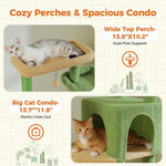 Multi-Level Cat Tree with Scratching Posts Cozy Condo Hammock Large Top Perch