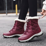 TUINANLE Ankle Boots Women Winter Shoes Keep Warm Non-slip Black Snow Boots