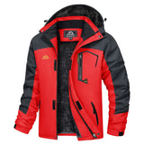 Men's Hooded Fleece Ski Jacket Waterproof Thermal Thick Warm Parka