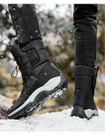 New Warm Plush Snow Boots Men Lace Up Casual High Top Men's Boots