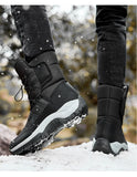 New Warm Plush Snow Boots Men Lace Up Casual High Top Men's Boots