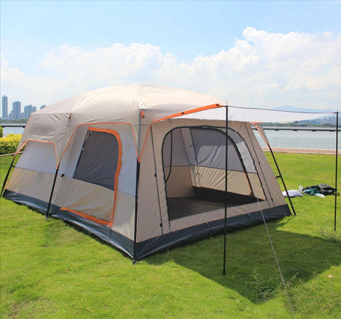 2 Bedroom 1 Hall Camping Tent 5-8 Person Double Layers Oversize