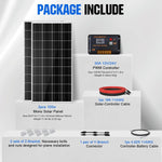 200 Watts 12 Volt/24 Volt Solar Panel Kit with High Efficiency Monocrystalline Solar Panel