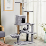 Multi-layer Cat Tree House With Swing Hammock Cat Climbing Tower