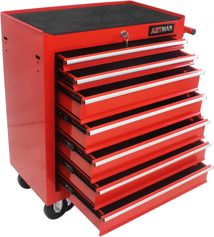 Tool Chest with 7-Drawer Tool Box with Wheels Multifunctional Cart Mechanic Storage