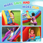 Inflatable Water Slide  Red Shark Bounce House with Slide for Wet and Dry Playground