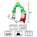 Merry Christmas Tree Arch Santa Claus Sleigh Inflatable Decoration Home Outdoor With LED Light