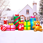 Merry Christmas Tree Arch Santa Claus Sleigh Inflatable Decoration Home Outdoor With LED Light