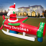 Merry Christmas Tree Arch Santa Claus Sleigh Inflatable Decoration Home Outdoor With LED Light