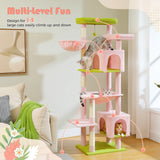 Multi-Level Cat Tree with Scratching Posts Cozy Condo Hammock Large Top Perch