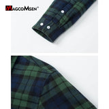 Plaid Flannel Shirt Fleece Jacket Mens Casual Cotton Jackets