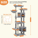 Multi-Level Cat Tree with Scratching Posts Cozy Condo Hammock Large Top Perch