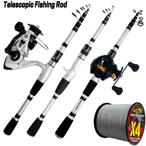 2024 New Lure Fishing Rod Set 1.5-2.4m Carbon Fiber Fishing Rod