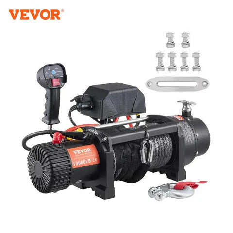 VEVOR 8000-13000lbs Electric Winch With Remote Control ATV Nylon Rope Winch for Towing