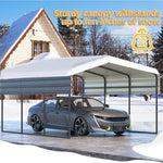 12 x 20 ft Carport with Galvanized Steel Roof - 12' x 20' x 8.4' Multi-Use Shelter