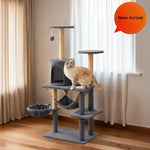 Multi-layer Cat Tree House With Swing Hammock Cat Climbing Tower