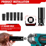 12Pcs Kit Drill Chuck Drive Adapter Set Electric Impact Wrench Hexs Socket Adapter