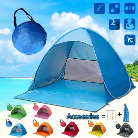 Automatic Instant Pop Up Tent Potable Beach Tent Lightweight Outdoor UV Protection