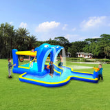 7 in1 Inflatable slide water park trampoline bouncing garden w/ splash pool&water