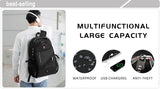 Waterproof 20 Inch Laptop Backpacks USB Charging School Bag