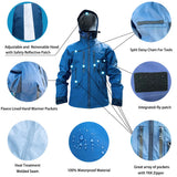 Waterproof Fishing Rain Suit Set Insulated Waist Wader and Hooded Wading Jacket